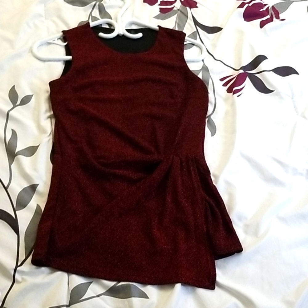 Sparkly Maroon Sleevless Top